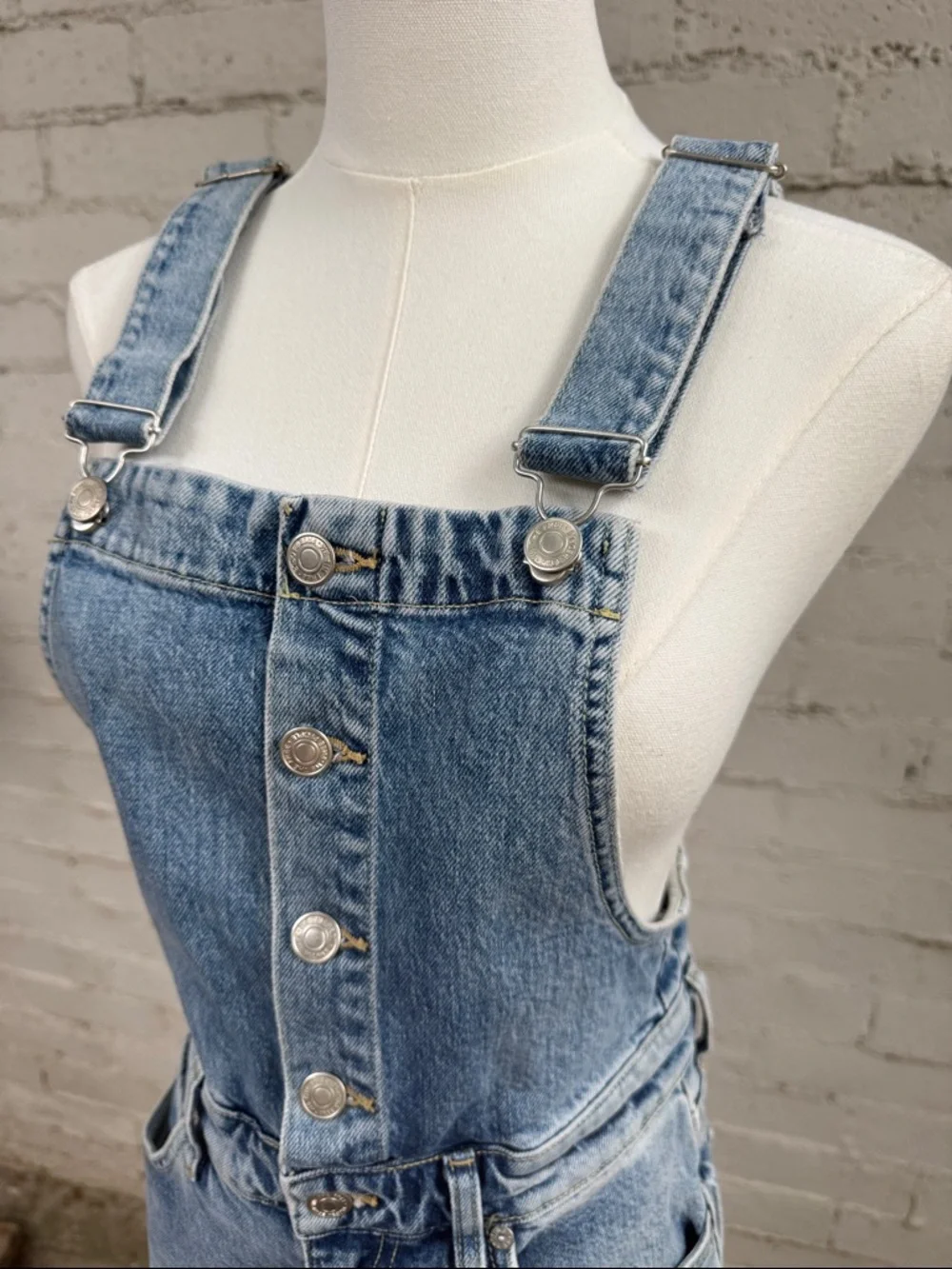 Free People We The Free Shelby Overalls Stone Beach Light Wash Size 27